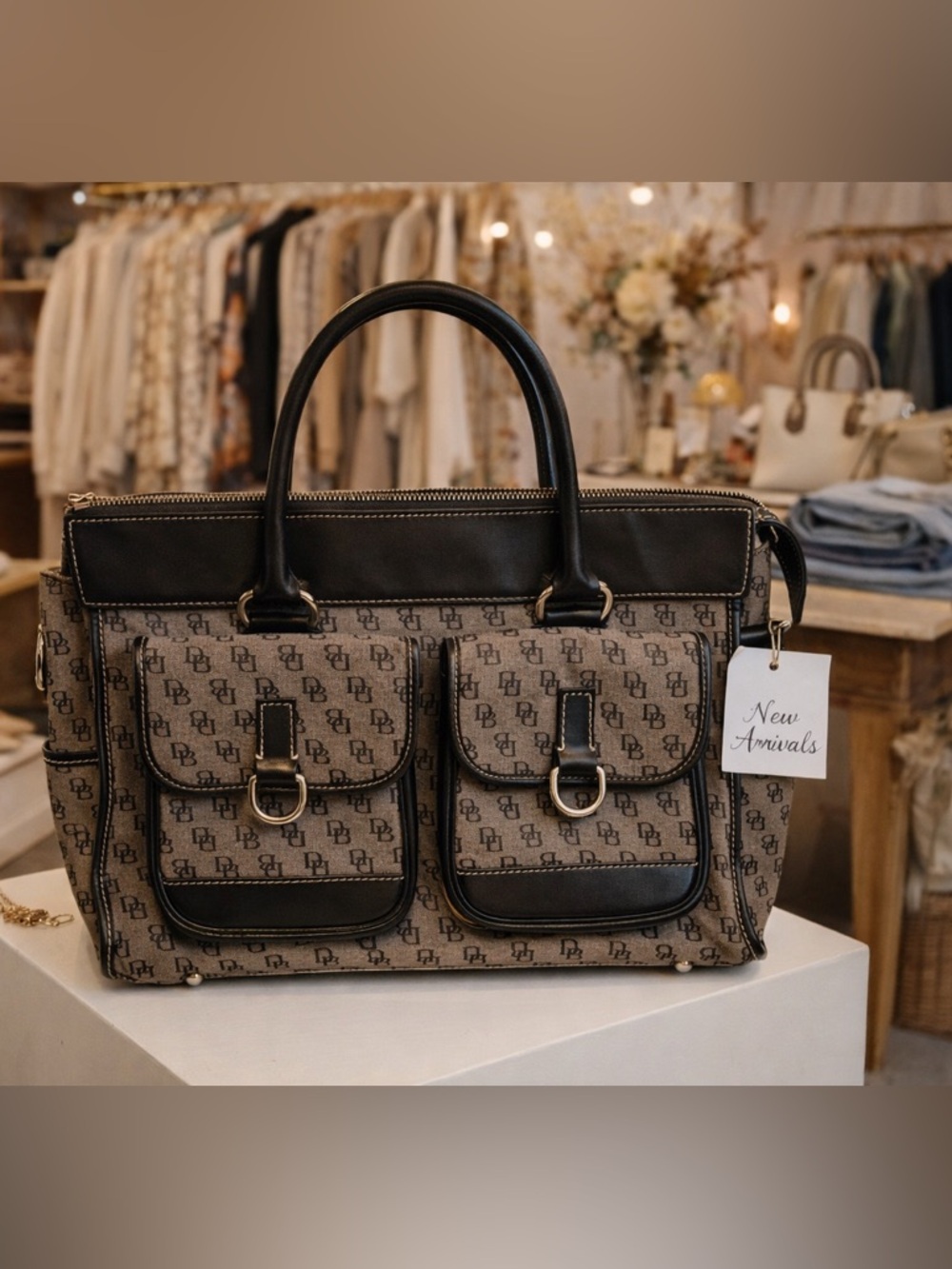 Dooney & Bourke Y2K Vintage Large Double Pocket Tote